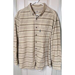 Woolrich Mens XL Yellow Striped Long Sleeve Full Button Shirt